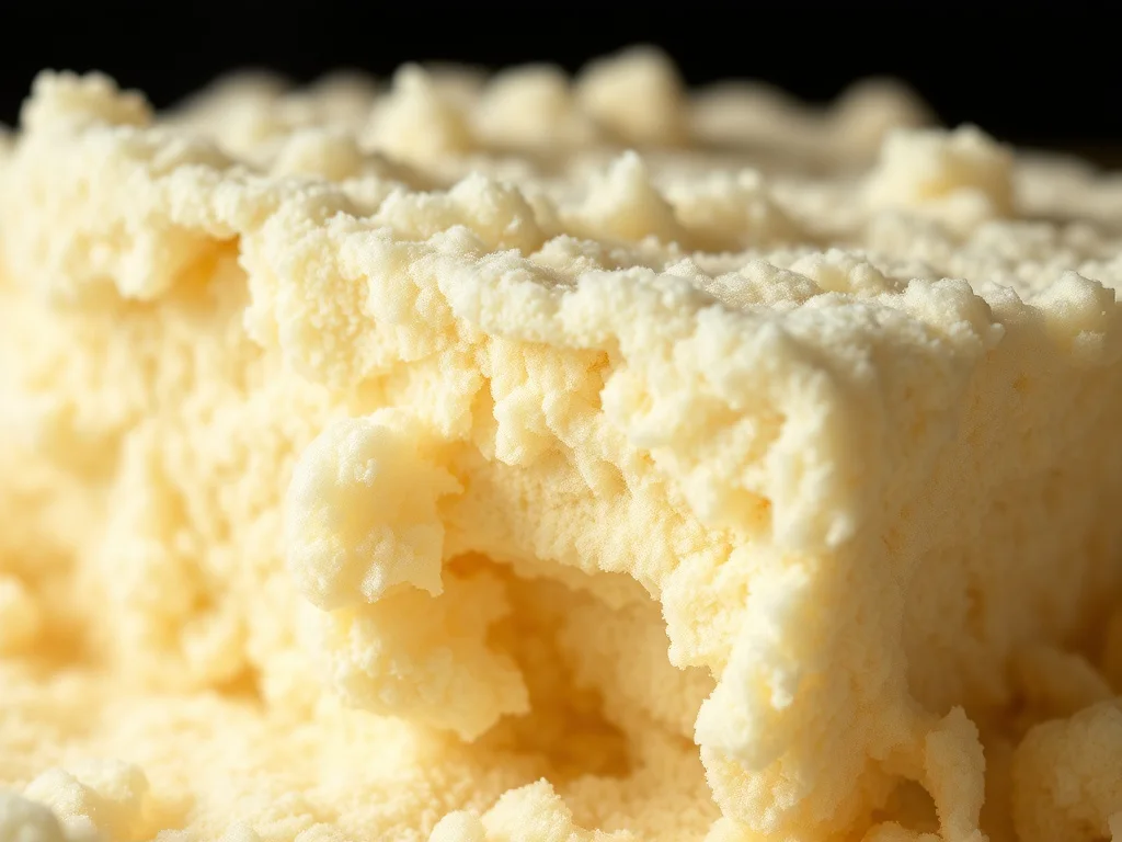 Close-up texture of cured spray foam insulation material